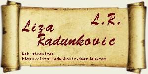 Liza Radunković vizit kartica